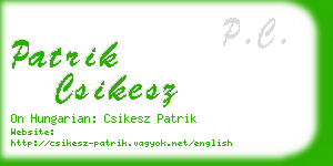 patrik csikesz business card